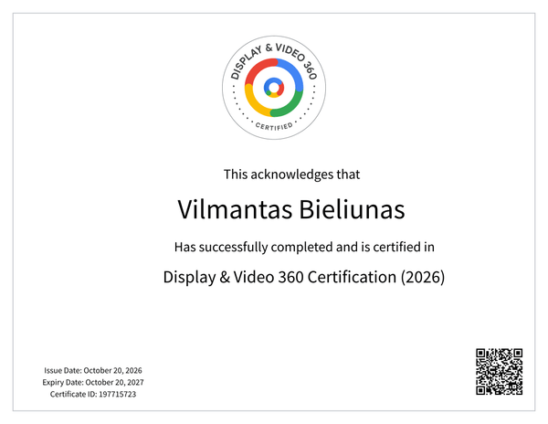 Display & Video 360 Certification (2026)