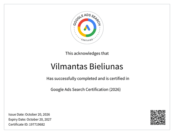 Google Ads Search Certification (2026)