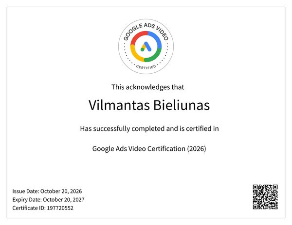 Google Ads Video Certification (2026)